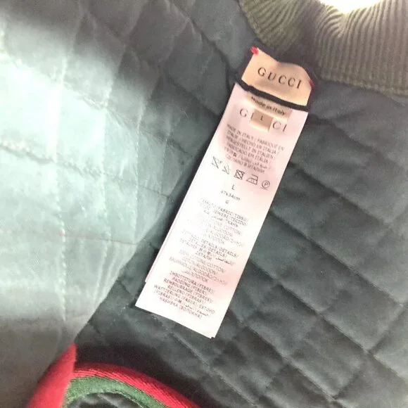 GUCCI Dog Puppy Doggie Pet coat GG For dogs cotton Red/Green - Picture 9 of 14